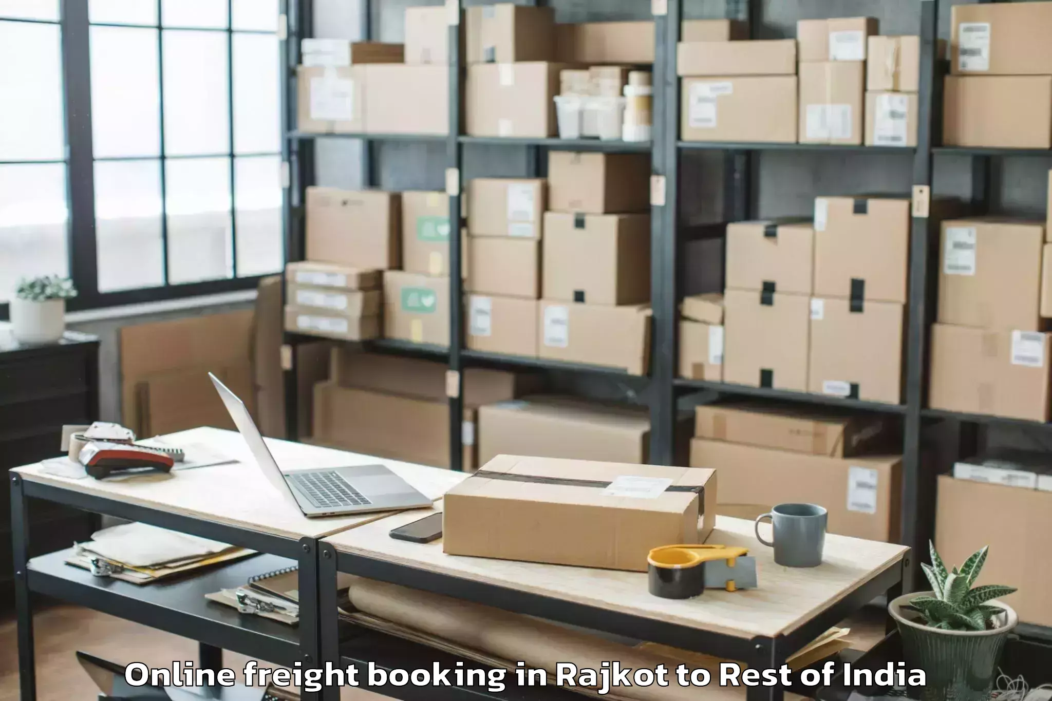 Affordable Rajkot to Byrnihat Online Freight Booking